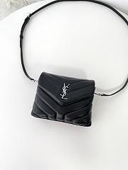 Fortok Saint Laurent LouLou Mini Bag in Black Silver Hardware 678401 20x14x7.5cm - 5