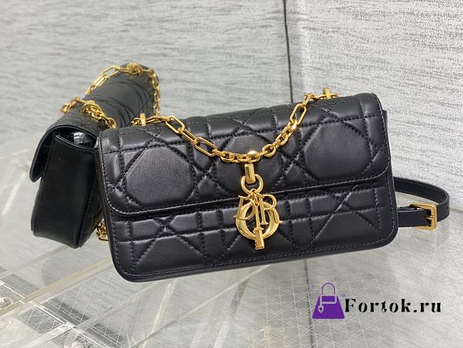 Fortok Dior Miss Daisy Mini Bag Black Macrocannage Lambskin 22x12.5x4cm  - 1