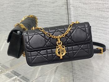 Fortok Dior Miss Daisy Mini Bag Black Macrocannage Lambskin 22x12.5x4cm 