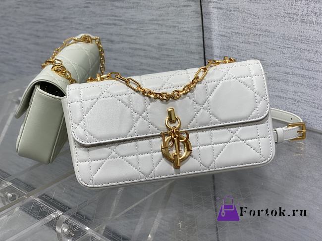 Fortok Dior Miss Daisy Mini Bag White Macrocannage Lambskin 22x12.5x4cm  - 1