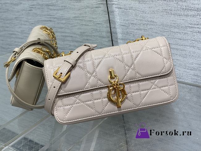 Fortok Dior Miss Daisy Mini Bag Light Pink Macrocannage Lambskin 22x12.5x4cm  - 1