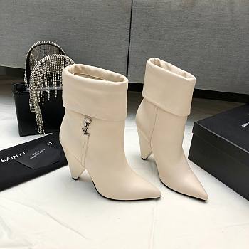 Fortok Saint Laurent Miki Ankle Boot White