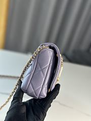 Fortok Chanel 24A Pearl Chain Baguette Bag Purple 13x27x5cm  - 2