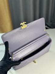 Fortok Chanel 24A Pearl Chain Baguette Bag Purple 13x27x5cm  - 5