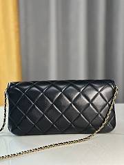 Fortok Chanel 24A Pearl Chain Baguette Bag Black 13x27x5cm  - 4