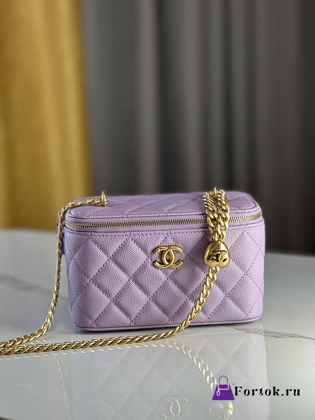 Fortok Chanel 24P Vanity Case Purple 17cm - 1