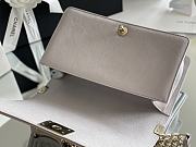 Fortok Chanel Leboy Grained Leather Gold-tone Metal Bag in Grey 25x14.5x8cm - 3