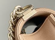 Fortok Chanel Chervon Bag Beige 25x14.5x8cm - 6