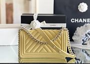 Fortok Chanel Chervon Bag Yellow 25x14.5x8cm - 2