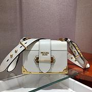 Fortok Prada Cahier White Leather Bag 1BD045 19x14x9cm - 1