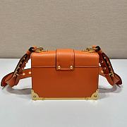 Fortok Prada Cahier Orange Leather Bag 1BD045 19x14x9cm - 4