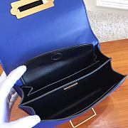 Fortok Prada Cahier Black & Blue Leather Bag 1BD045 19x14x9cm - 4