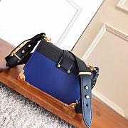 Fortok Prada Cahier Black & Blue Leather Bag 1BD045 19x14x9cm - 3