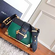 Fortok Prada Cahier Black & Green Leather Bag 1BD045 19x14x9cm - 1