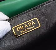 Fortok Prada Cahier Black & Green Leather Bag 1BD045 19x14x9cm - 5