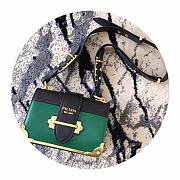 Fortok Prada Cahier Black & Green Leather Bag 1BD045 19x14x9cm - 2