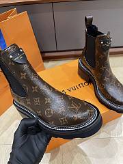 Fortok Louis Vuitton Calfskin Monogram Beaubourg Ankle Boots Brown - 6