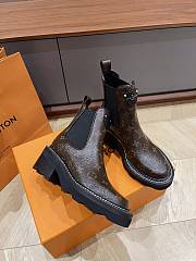 Fortok Louis Vuitton Calfskin Monogram Beaubourg Ankle Boots Brown - 4