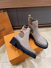 Fortok Louis Vuitton Beaubourg Ankle Boot Beige Suede Calf Leather - 4