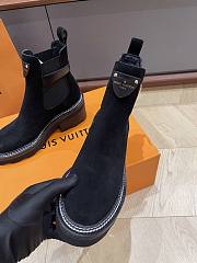 Fortok Louis Vuitton Beaubourg Ankle Boot Black Suede Calf Leather - 6