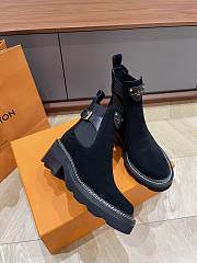 Fortok Louis Vuitton Beaubourg Ankle Boot Black Suede Calf Leather - 5