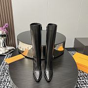 Fortok Louis Vuitton Monogram Flower-shaped High-heeled Boots Black - 5