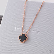 Fortok Van Cleef & Arpels Black Four-leaf Clover Necklace in Gold / Gold Rose / Silver - 3