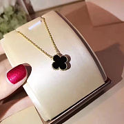 Fortok Van Cleef & Arpels Black Four-leaf Clover Necklace in Gold / Gold Rose / Silver - 5