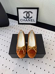 Fortok Chanel Ballet Flat Light Brown Mix Brown Velvet - 1