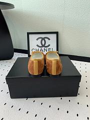 Fortok Chanel Ballet Flat Light Brown Mix Brown Velvet - 2