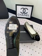 Fortok Chanel Ballet Flat Olive Green Mix Black Velvet - 2