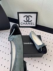 Fortok Chanel Ballet Flat Iceberge Blue Mix Black Velvet - 4