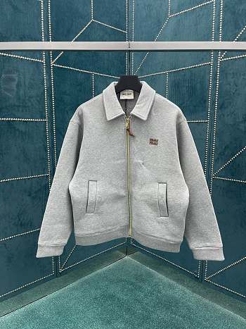 Fortok Miu Miu Jersey Blouson Jacket Grey