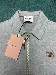 Fortok Miu Miu Jersey Blouson Jacket Grey - 5