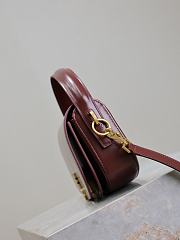 Fortok Saint Laurent Voltaire Leather Shoulder Bag Burgundy 24×15×5cm - 6