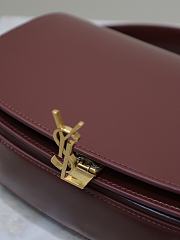 Fortok Saint Laurent Voltaire Leather Shoulder Bag Burgundy 24×15×5cm - 5