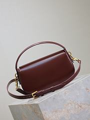 Fortok Saint Laurent Voltaire Leather Shoulder Bag Burgundy 24×15×5cm - 4
