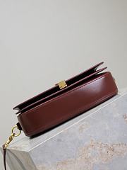 Fortok Saint Laurent Voltaire Leather Shoulder Bag Burgundy 24×15×5cm - 3