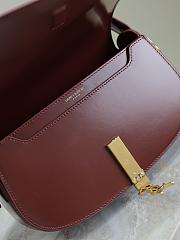 Fortok Saint Laurent Voltaire Leather Shoulder Bag Burgundy 24×15×5cm - 2