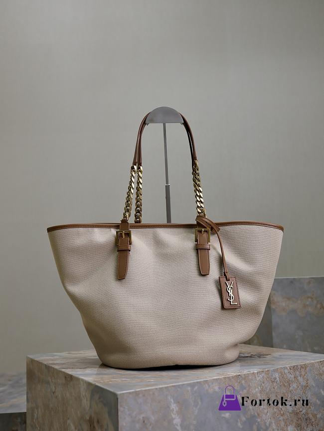 Fortok Saint Laurent Lauren Cabas Bag In Natural 791303 47×30×25cm - 1