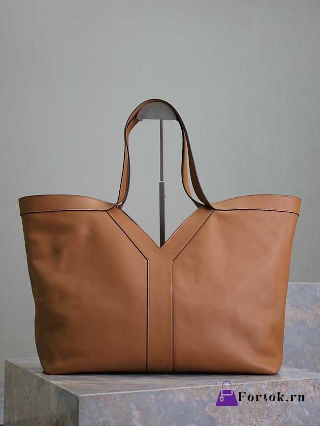 Fortok Saint Laurent Shopping Bag Brown 817602 50×33×16cm - 1