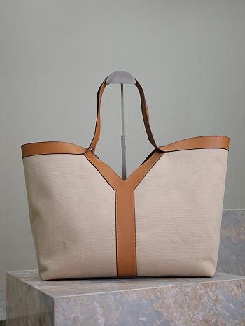 Fortok Saint Laurent Shopping Bag Brown & Beige 817602 50×33×16cm