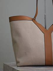 Fortok Saint Laurent Shopping Bag Brown & Beige 817602 50×33×16cm - 4
