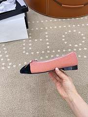 Fortok Chanel Ballet Flat Pink Mix Black Velvet  - 5