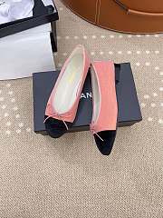 Fortok Chanel Ballet Flat Pink Mix Black Velvet  - 3