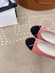 Fortok Chanel Ballet Flat Pink Mix Black Velvet  - 2