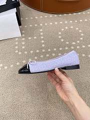 Fortok  Chanel Ballet Flat Purple Tweed  - 4