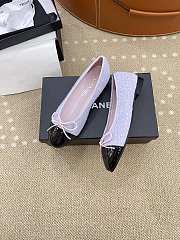 Fortok  Chanel Ballet Flat Purple Tweed  - 3
