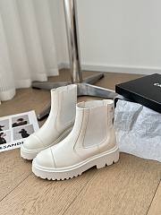 Fortok Chanel 24B Thick-soled Elastic Ankle Boots White Velvet - 1