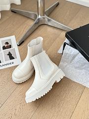 Fortok Chanel 24B Thick-soled Elastic Ankle Boots White Velvet - 2